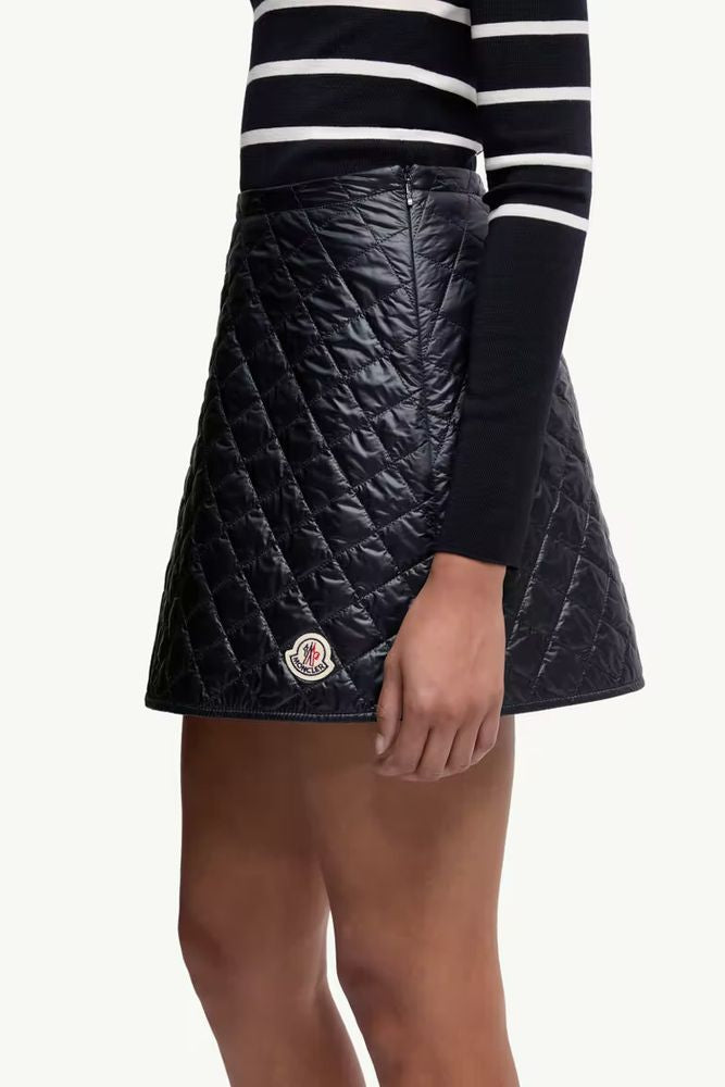Moncler Quilted Nylon Skirt — Navy, view 4