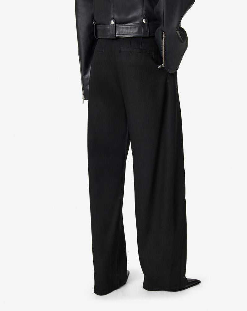Iro Pleated High-Waist Jeans — Black, view 4