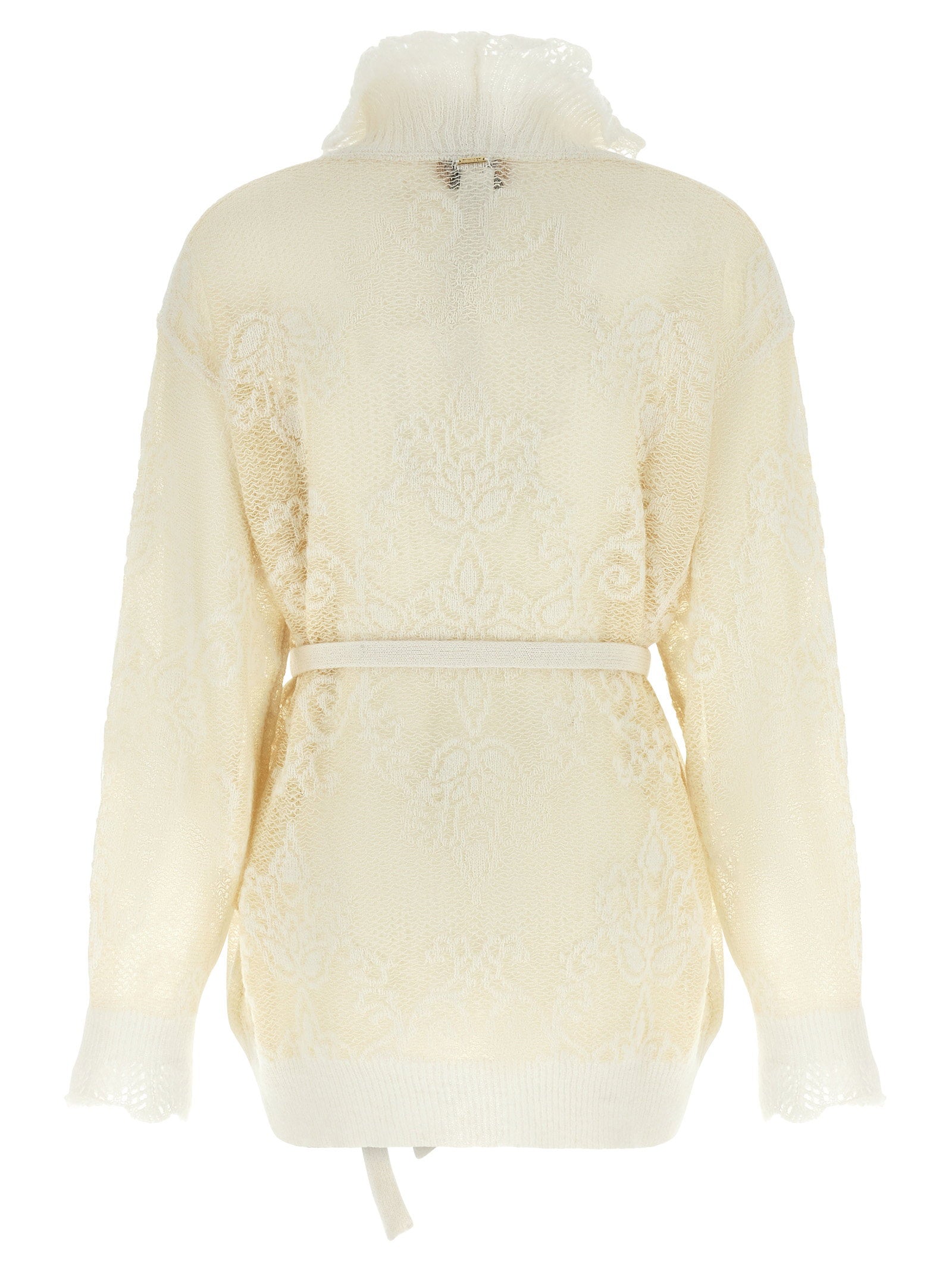Twin Set Jacquard Alpaca Blend Sweater — Cream, view 2