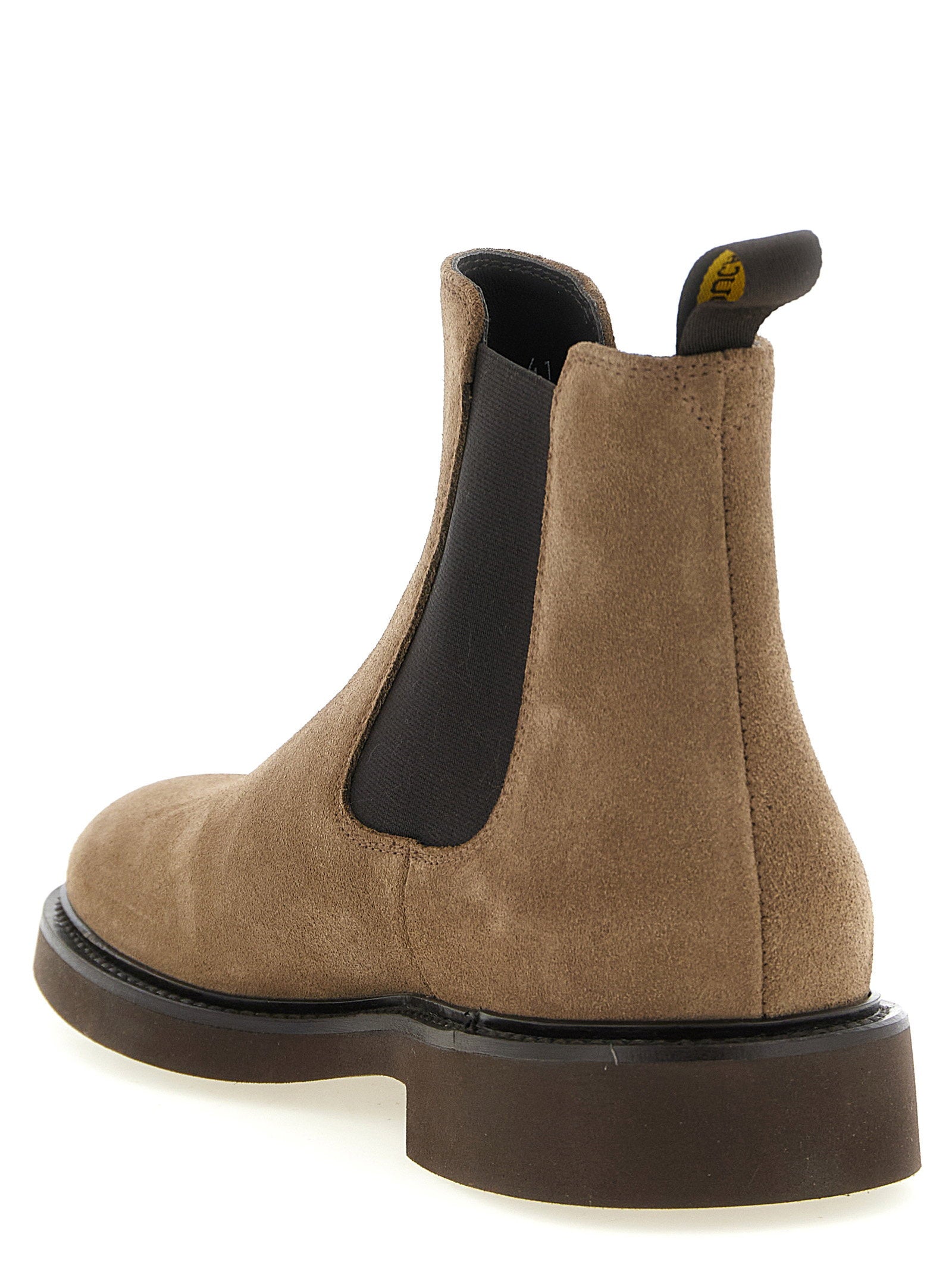 Doucal's Suede Chelsea Chelsea Boot — Taupe, view 3
