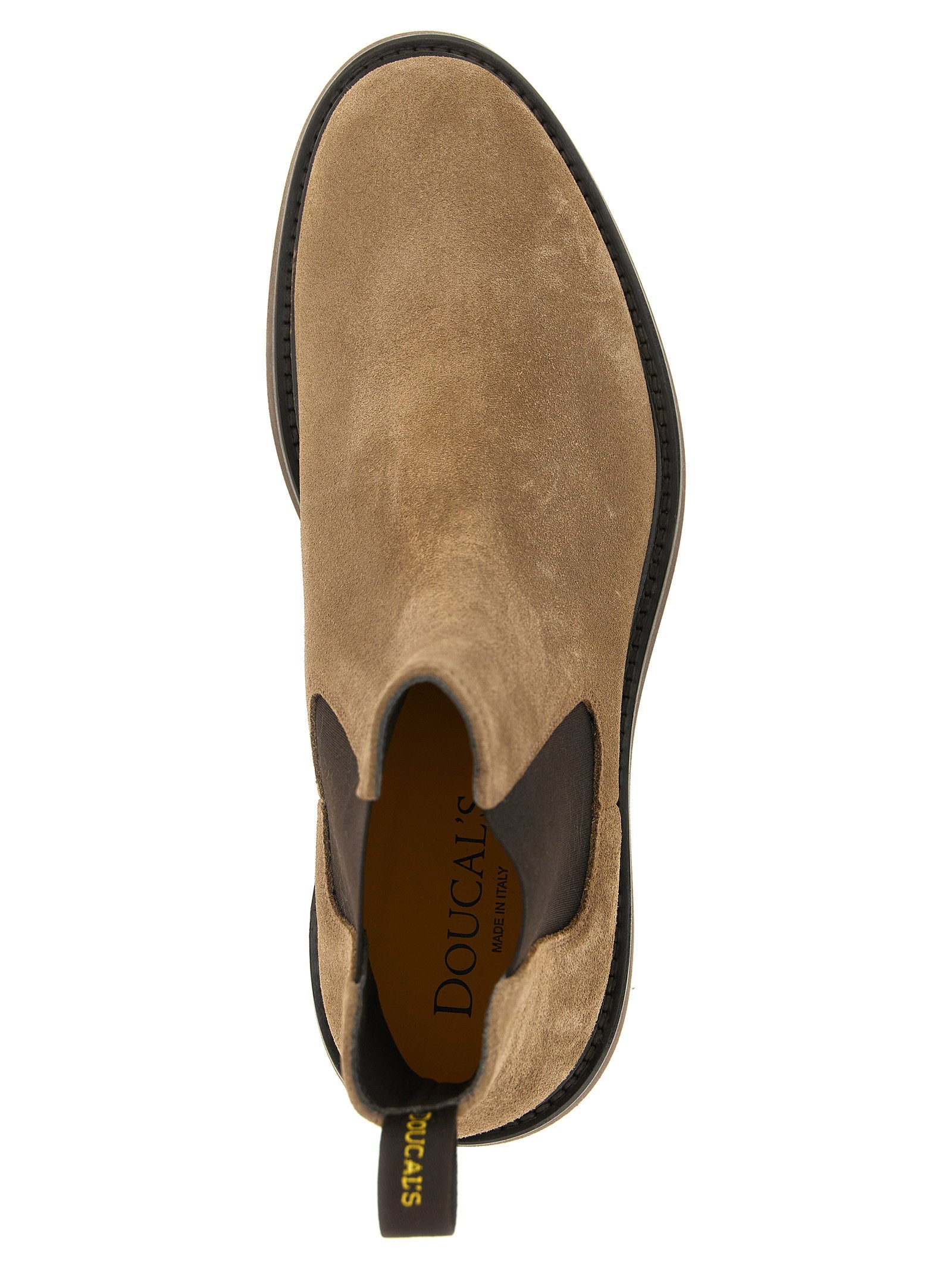 Doucal's Suede Chelsea Chelsea Boot — Taupe, view 4