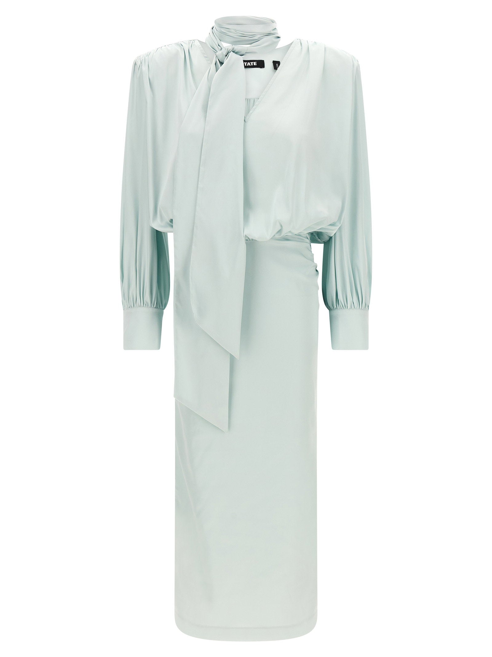 Rotate Birger Christensen Ruched Satin Dress — Sage by Rotate Birger Christensen