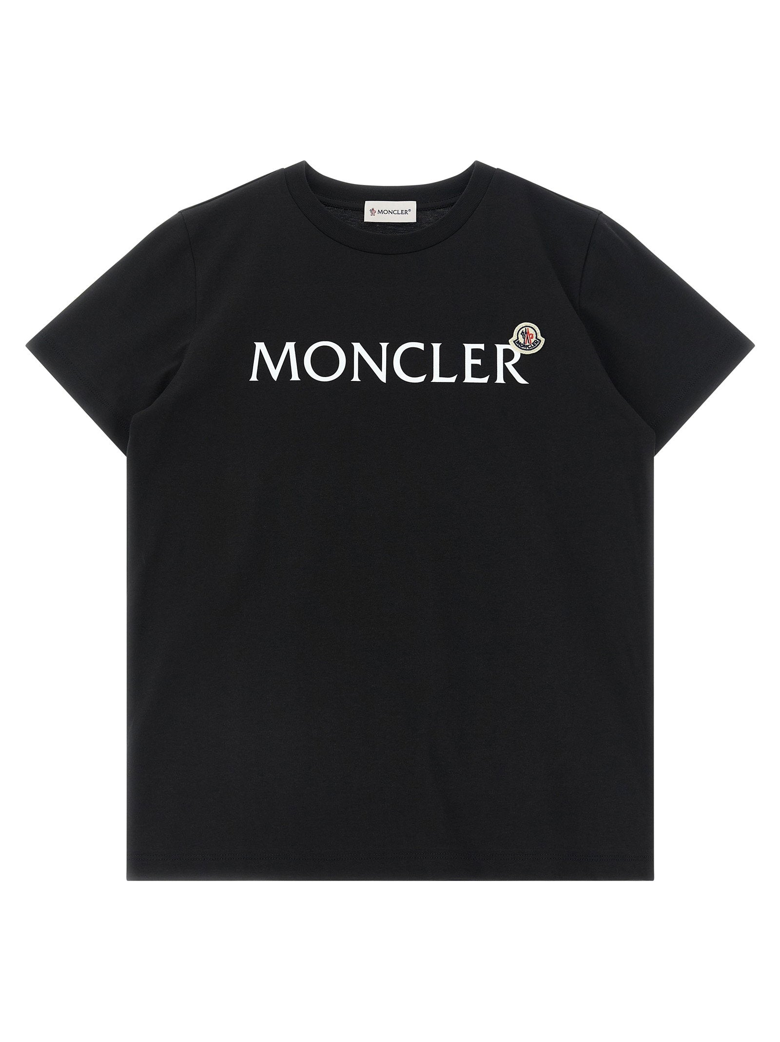 Moncler Enfant Logo-Print Cotton T-Shirt — Black by Moncler Enfant