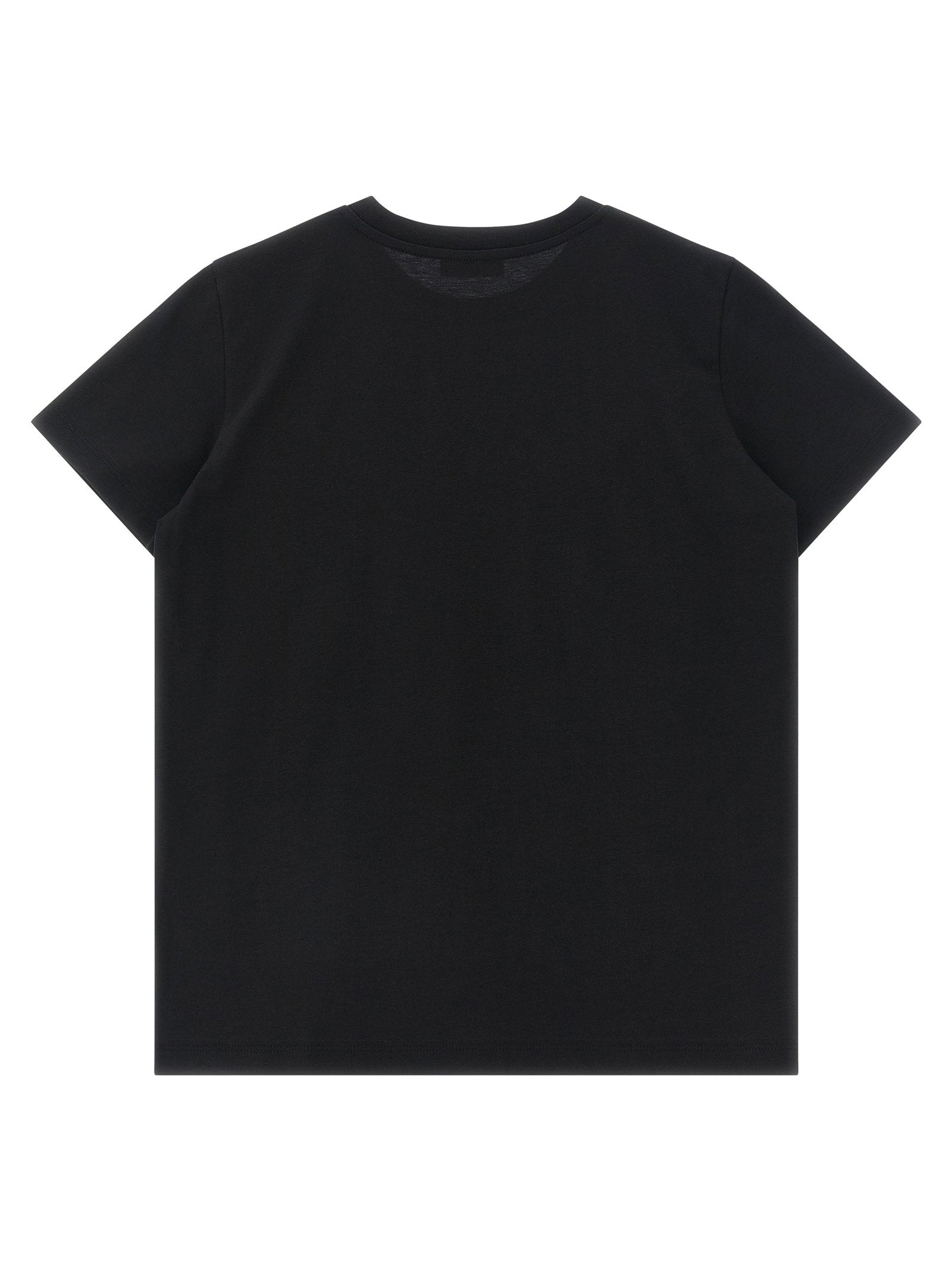 Moncler Enfant Logo-Print Cotton T-Shirt — Black, view 2