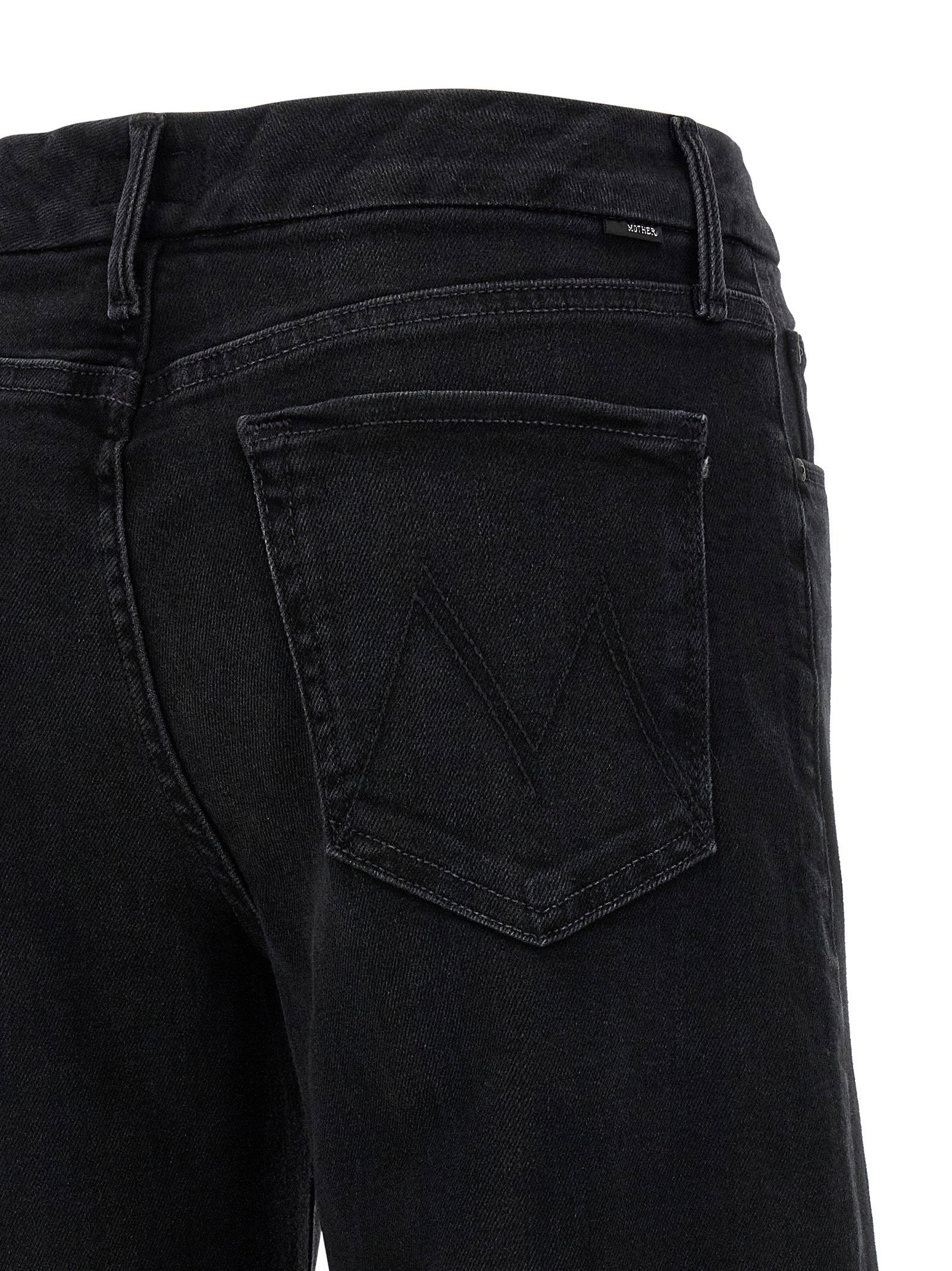 Mother Roller Sneak Jeans — Black, view 4