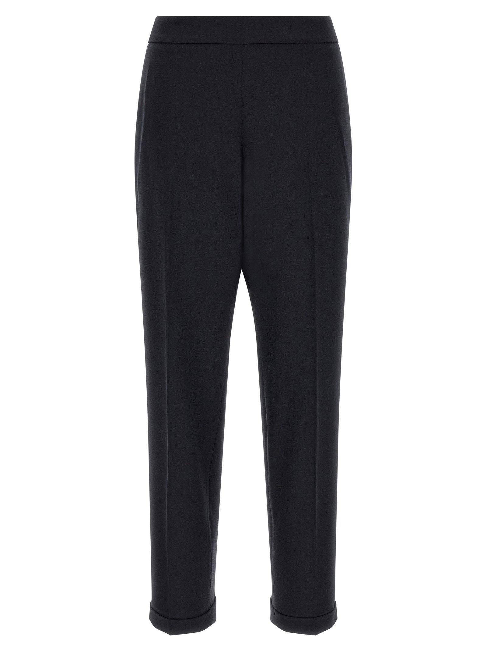 Alberto Biani Cropped Wool-Blend Trousers — Black by Alberto Biani