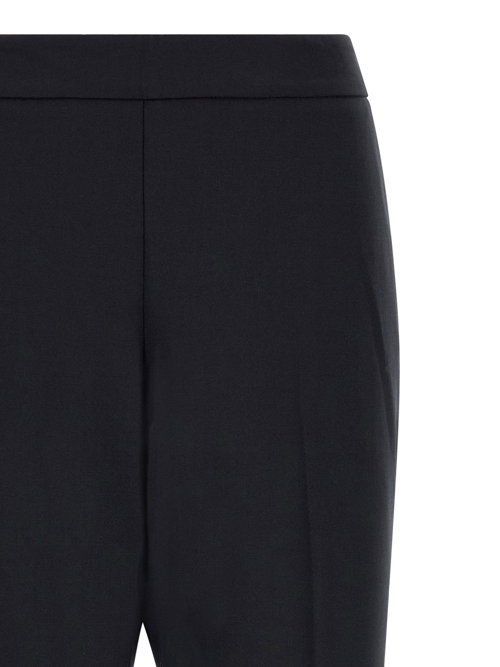 Alberto Biani Cropped Wool-Blend Trousers — Black, view 3