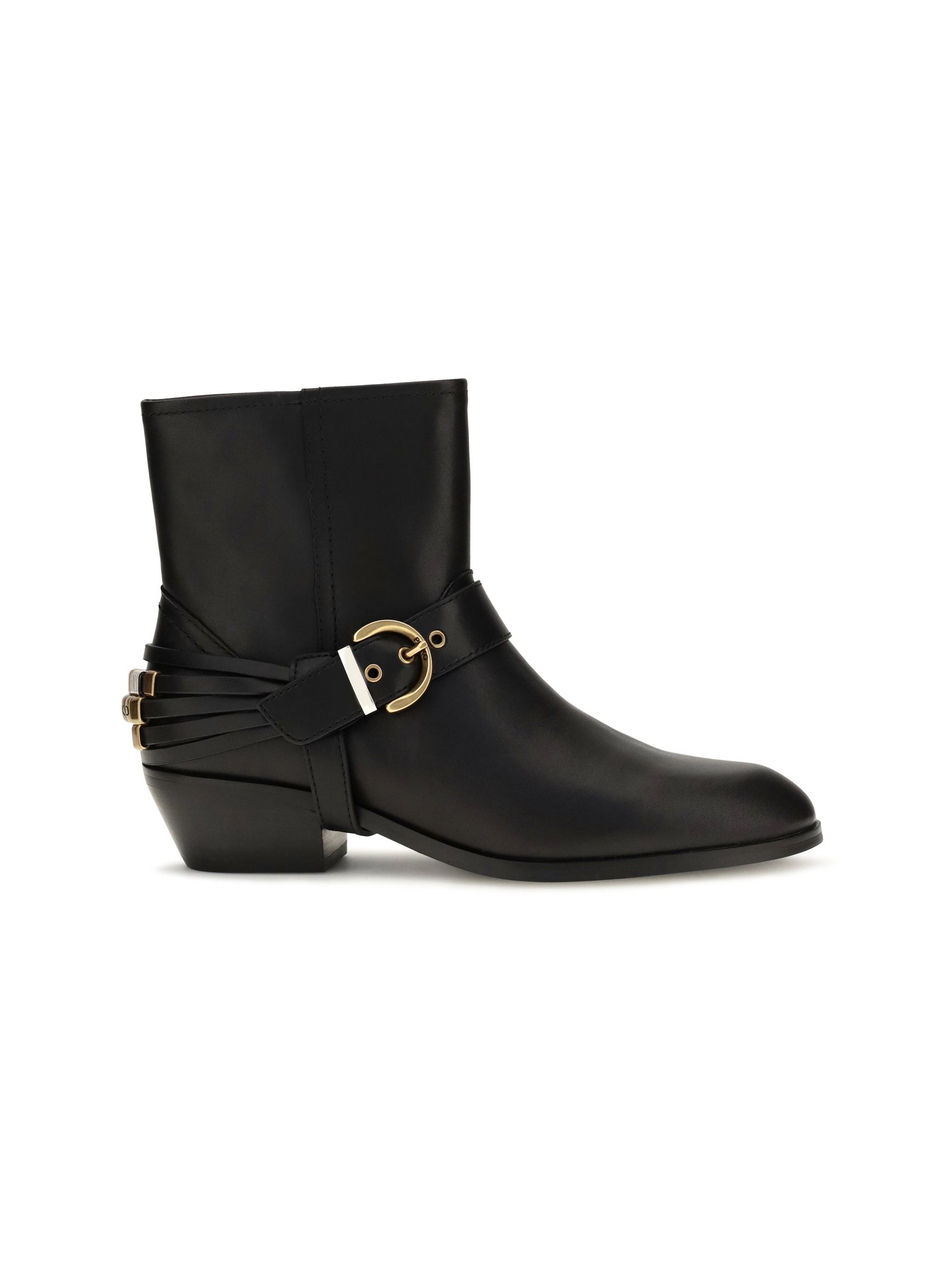 Pinko Removable Harness Detail Ankle Boot — Black, view 3