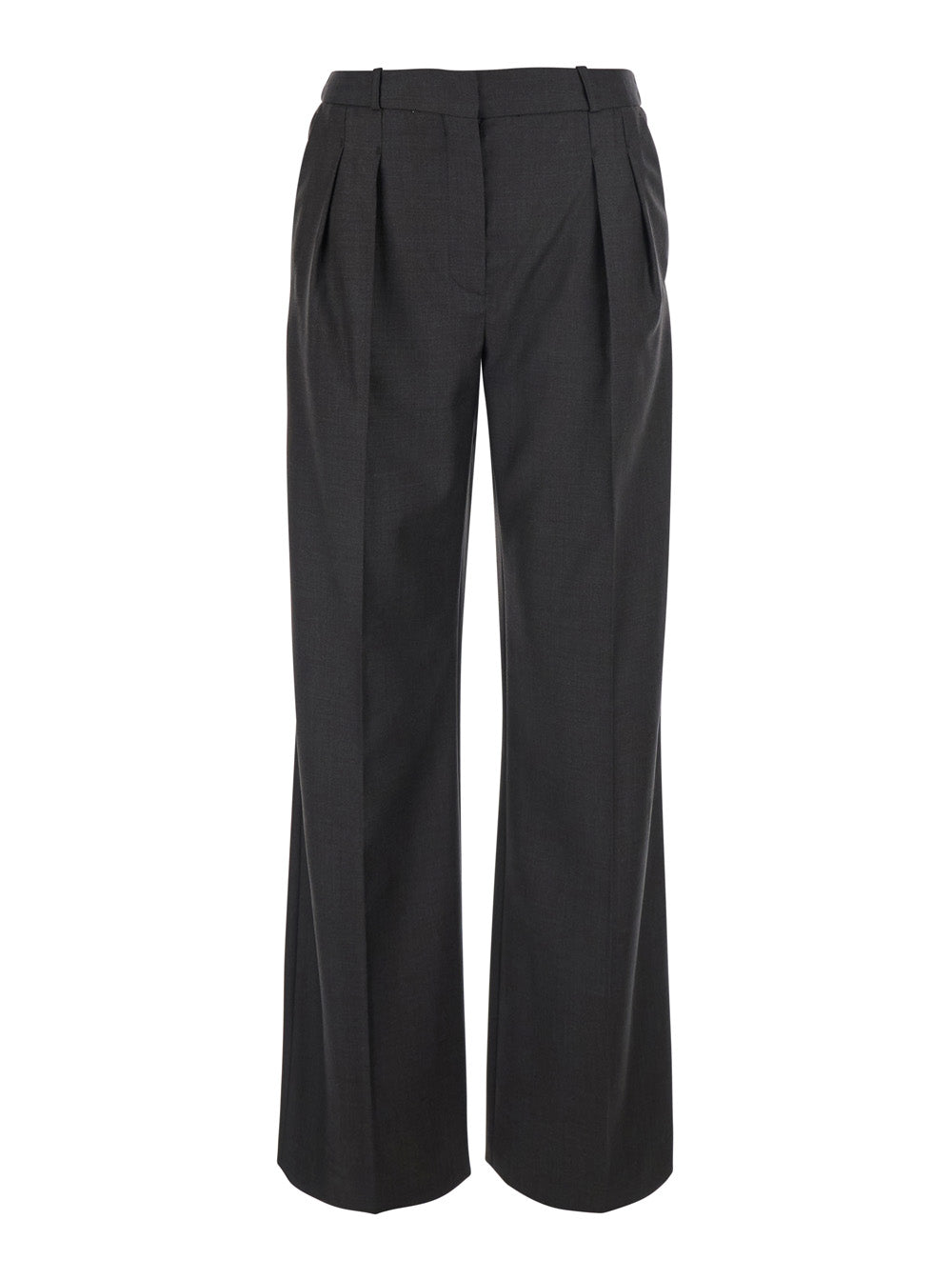 Loulou De Saison Virgin Wool Trousers — Brown by Loulou De Saison