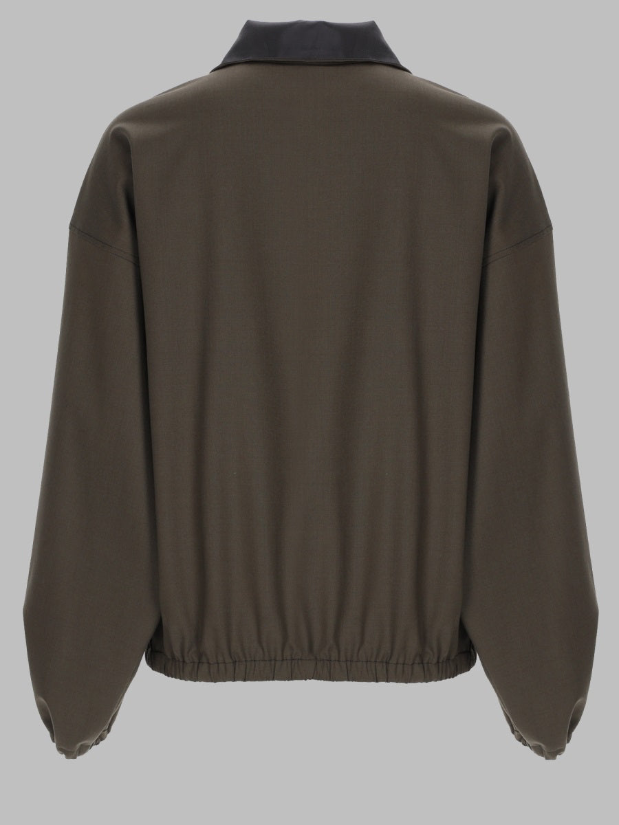 Alysi Three-Quarter Zip Virgin Wool Blend Jacket — Green, view 2