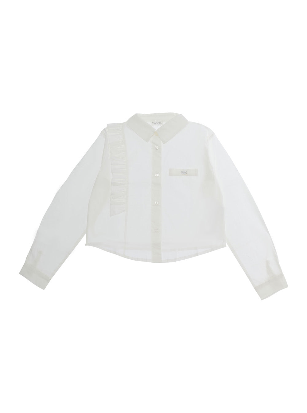 NanáN Ruffle-Trim Cotton Blouse — White by NanáN