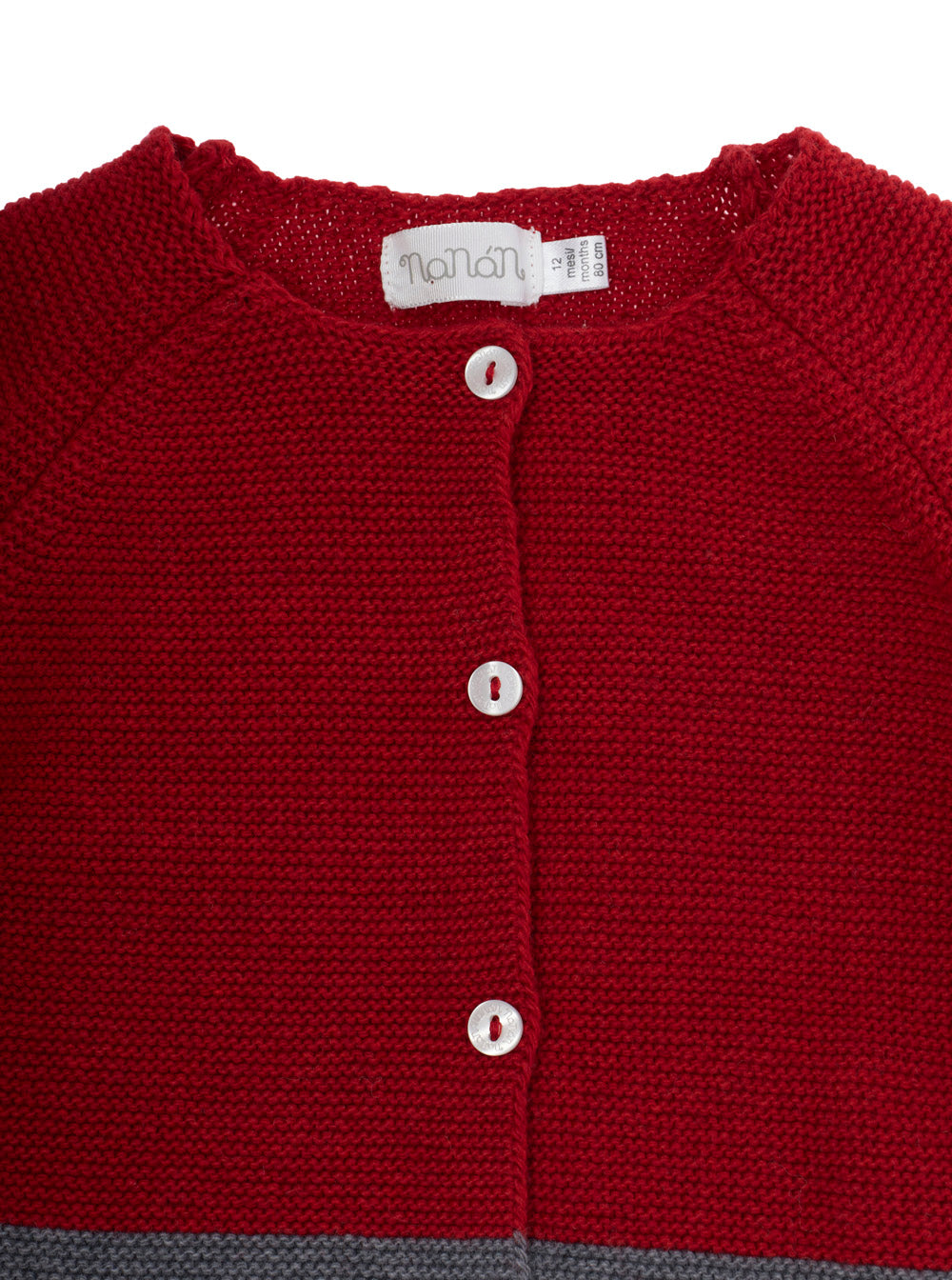 NanáN Wool and Cashmere Blend Cardigan — Red, view 3