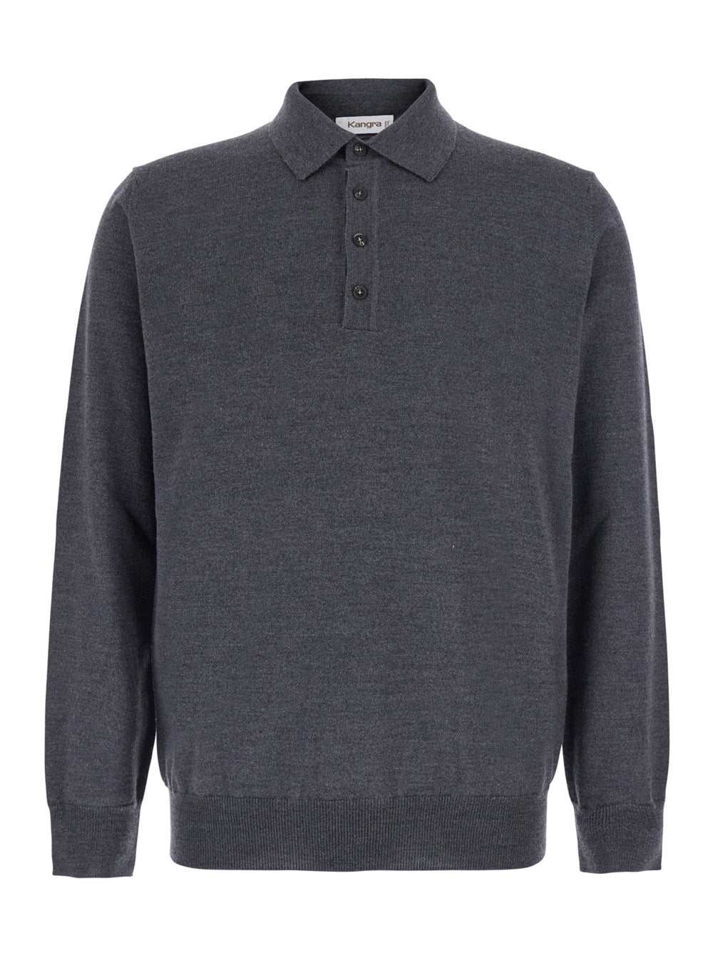 Kangra Extrafine Merino Wool Polo Shirt — Gray by Kangra