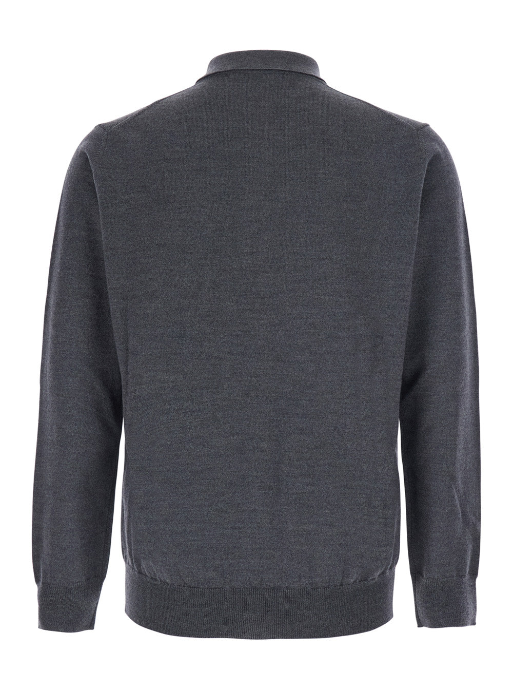 Kangra Extrafine Merino Wool Polo Shirt — Gray, view 2