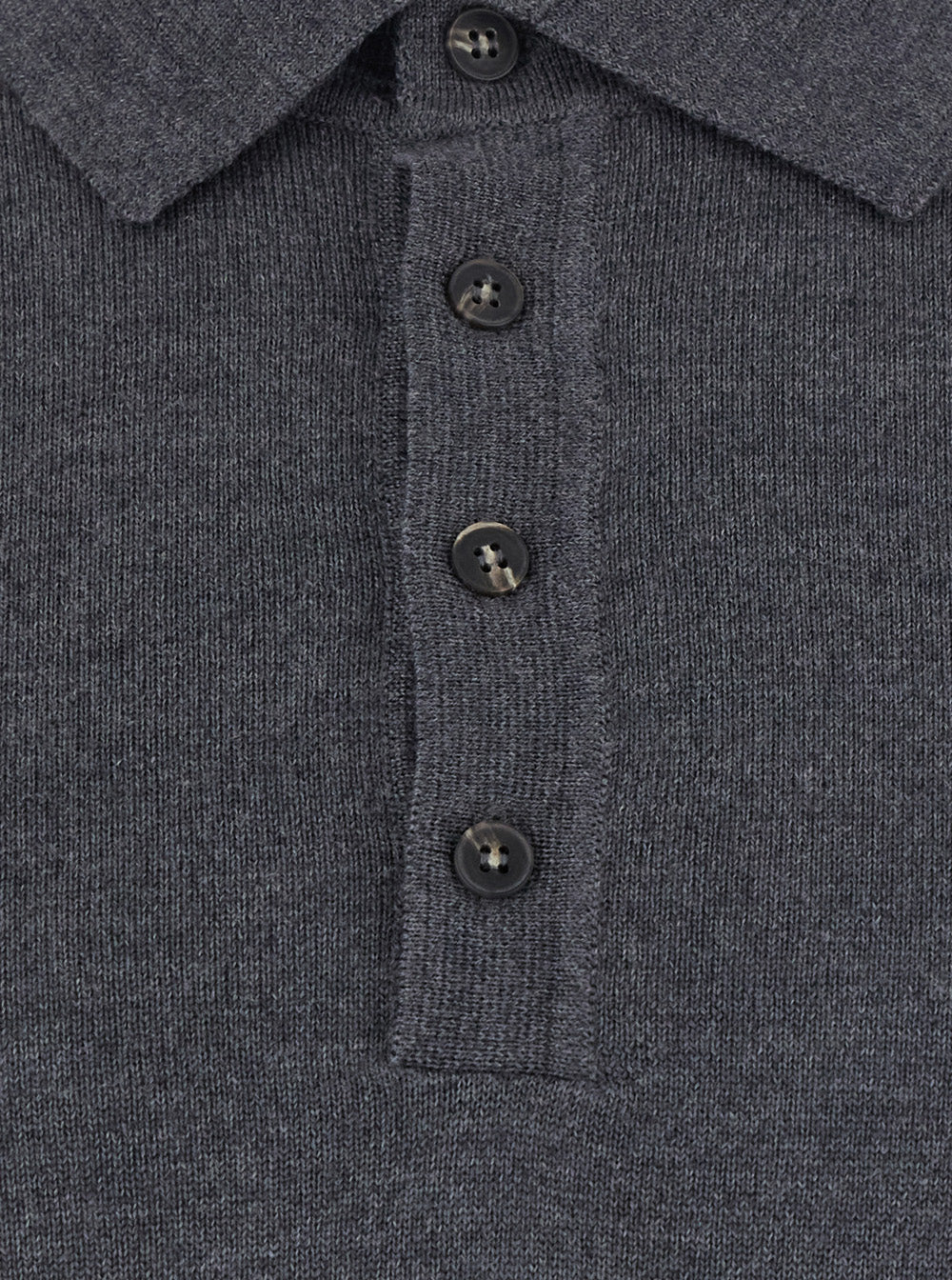 Kangra Extrafine Merino Wool Polo Shirt — Gray, view 3