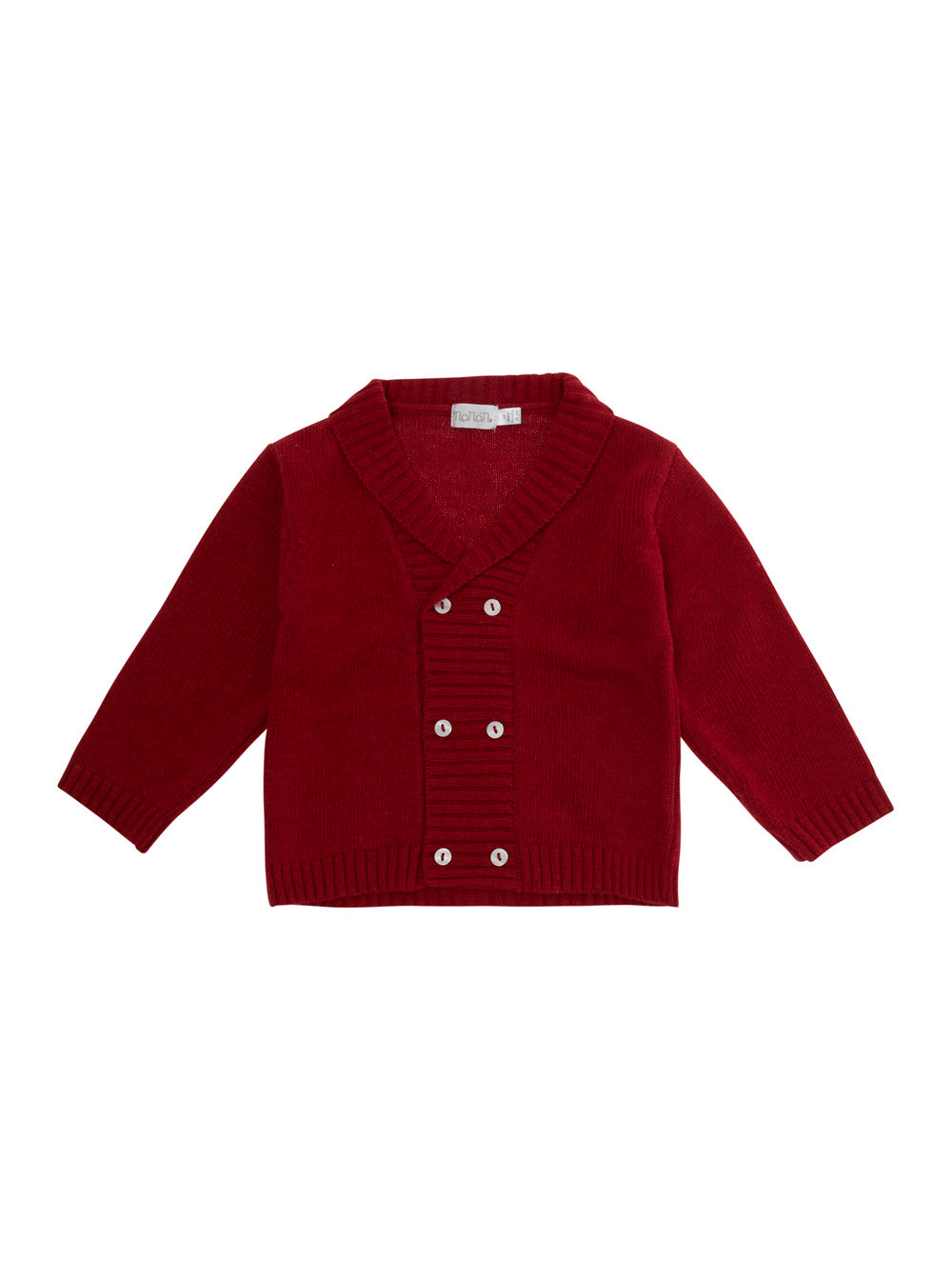 NanáN Pointed-Collar Knit Cardigan — Red by NanáN