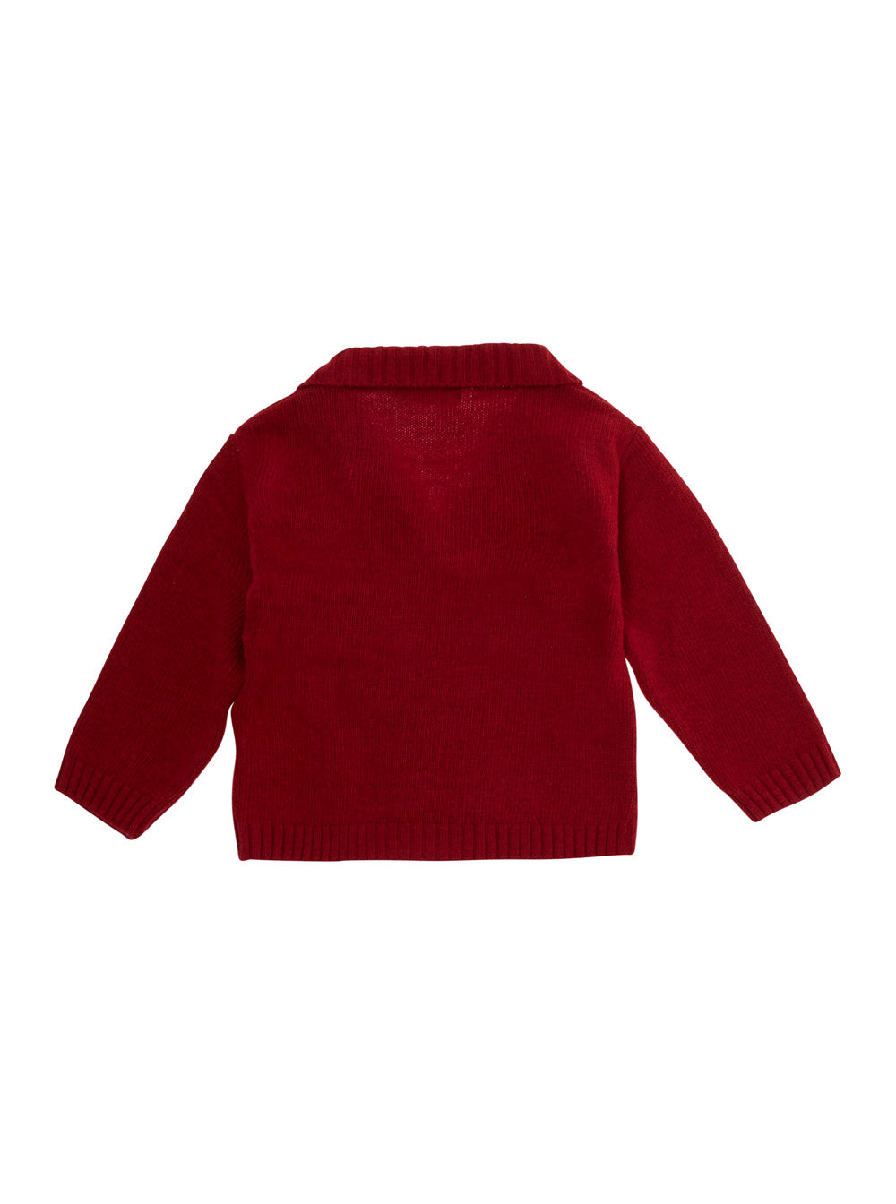 NanáN Pointed-Collar Knit Cardigan — Red, view 2