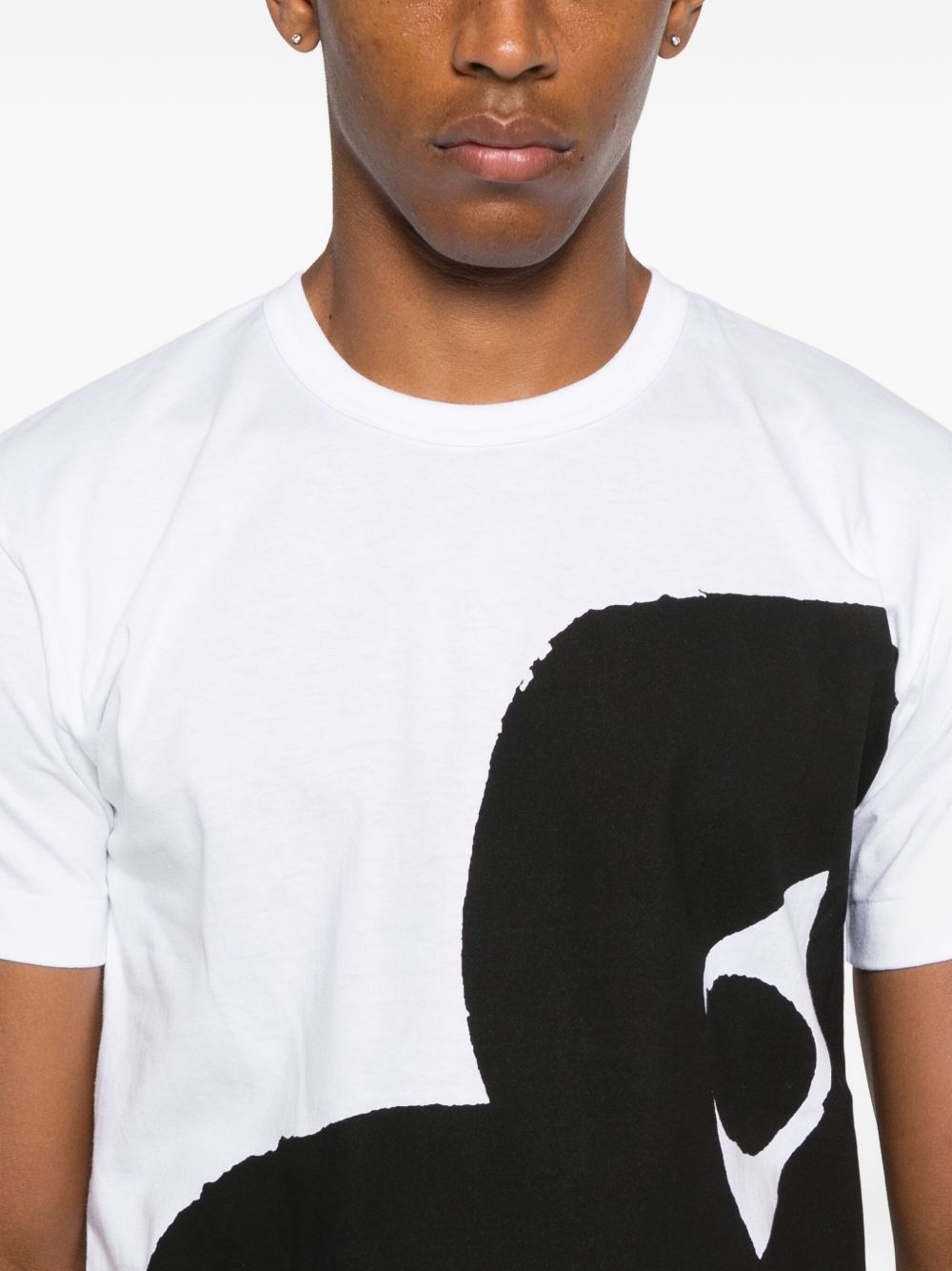 Comme Des Garcons Black Heart Graphic T-Shirt — White, view 2