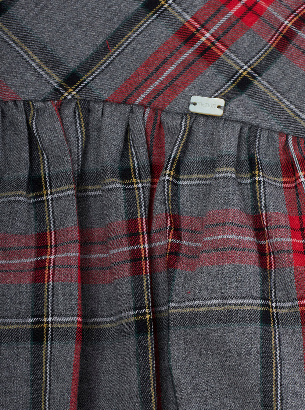 NanáN Tartan-Pleated Cotton Dress — Red, view 3