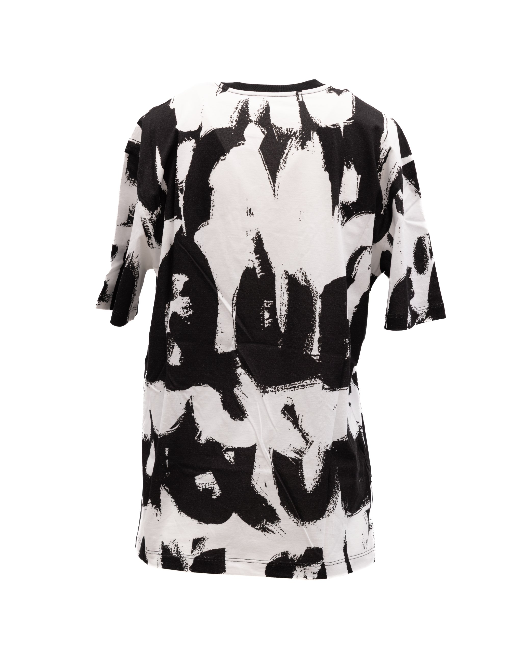 Alexander McQueen Abstract Print Cotton T-Shirt — Black by Alexander McQueen