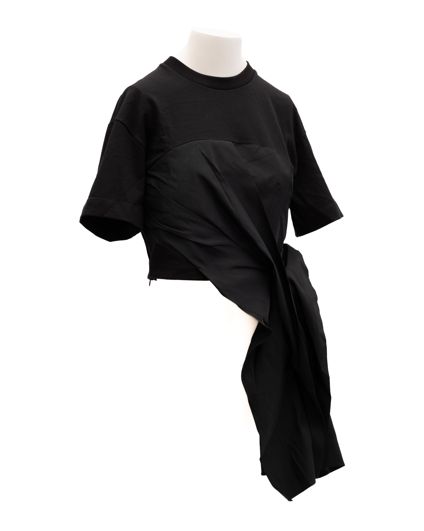 Alexander McQueen Draped Jersey Dress — Black, view 2