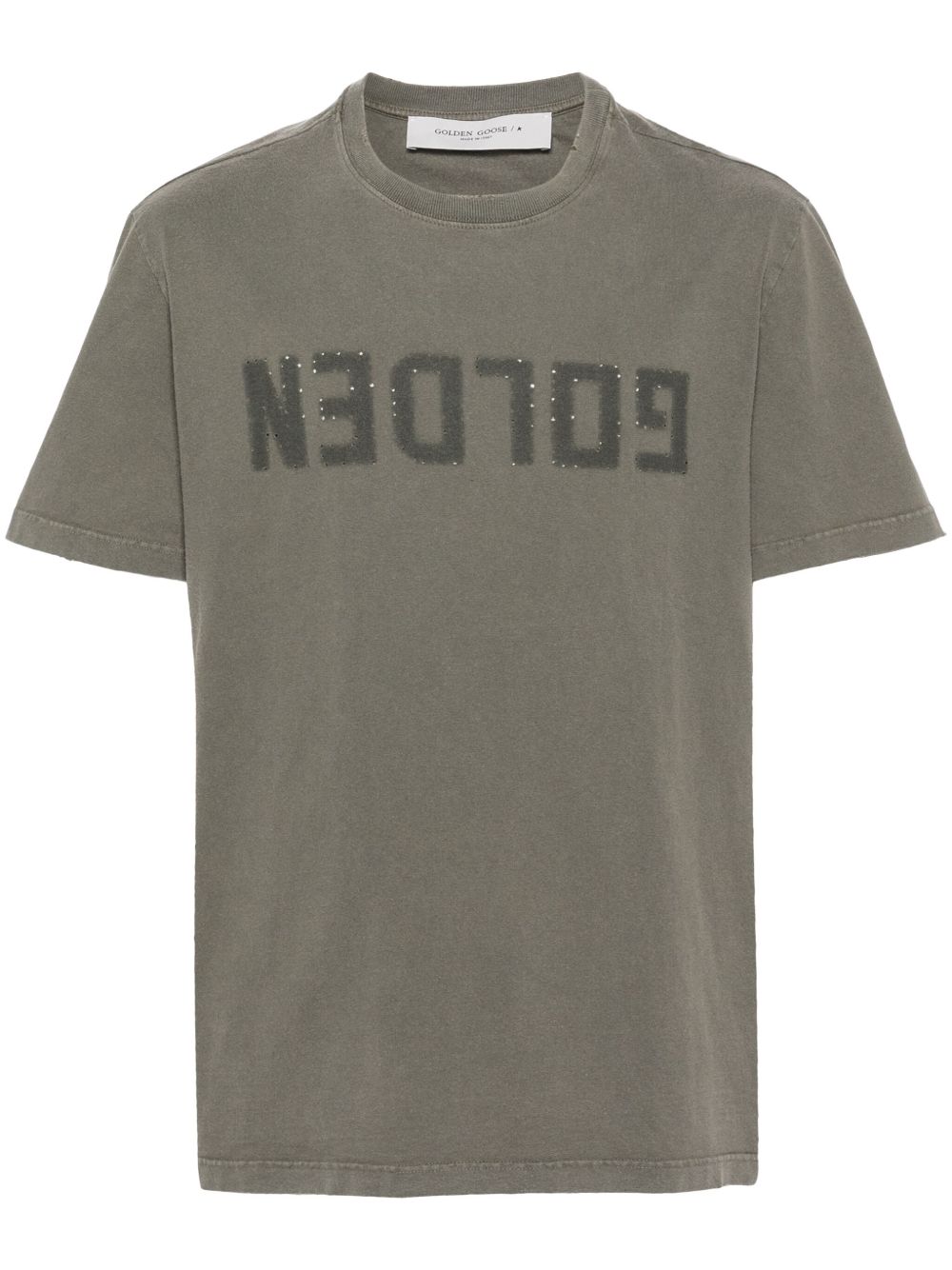 Golden Goose Logo-Print Cotton T-Shirt — Sage Green by Golden Goose
