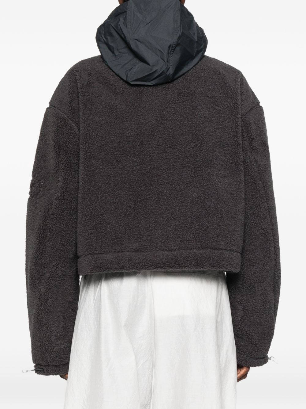 Adidas By Stella McCartney Fleece Zip-Through Hoodie — Black, view 3