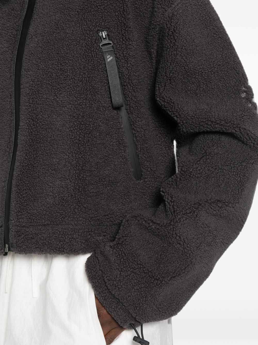 Adidas By Stella McCartney Fleece Zip-Through Hoodie — Black, view 4