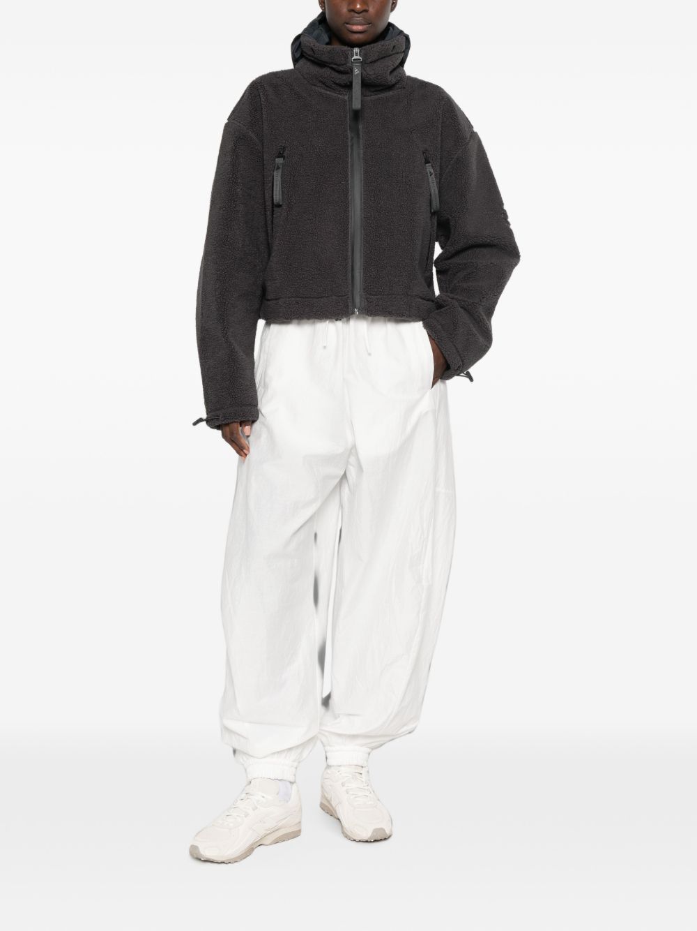 Adidas By Stella McCartney Fleece Zip-Through Hoodie — Black, view 5