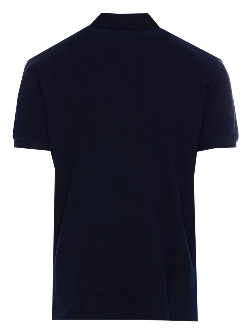 Comme Des Garcons Red Heart-Embroidered Cotton Polo — Navy, view 3