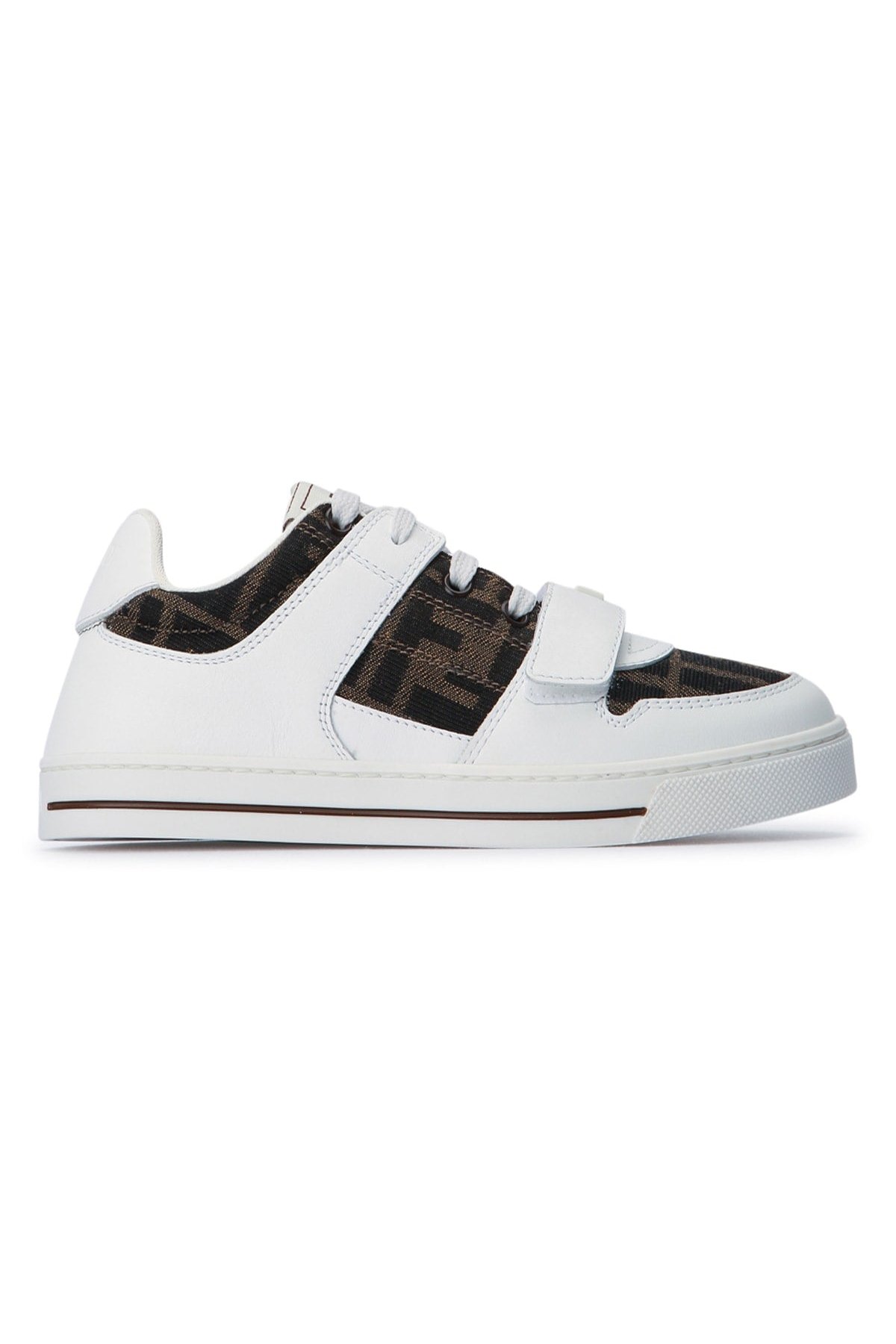 Fendi Kids Monogram Canvas Low-Top Sneaker — White by Fendi Kids