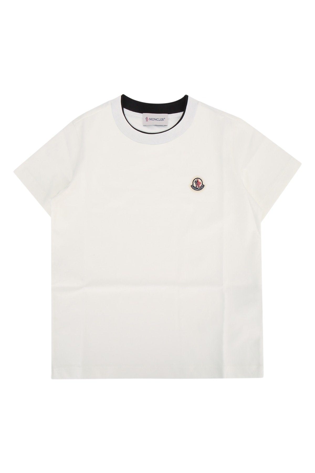 Moncler Jr Logo-Embroidered T-Shirt — White by Moncler Jr