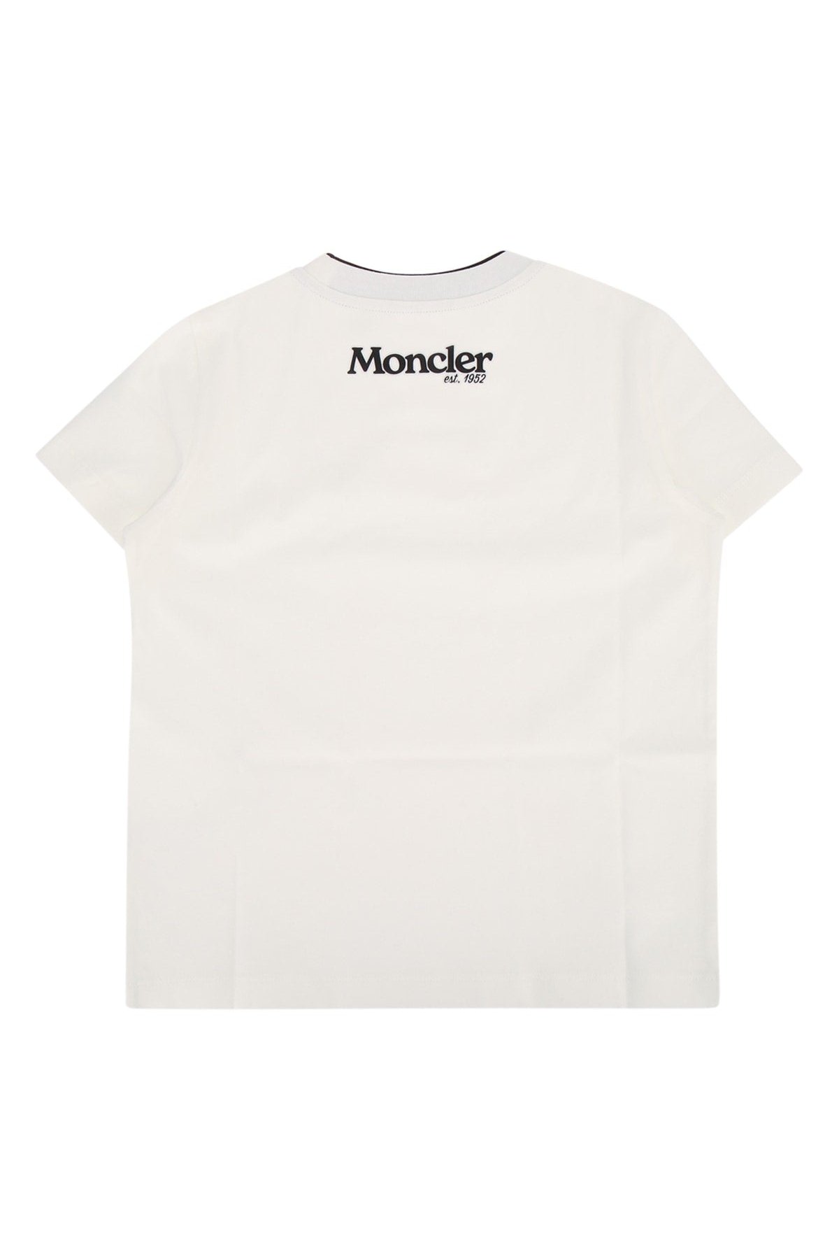 Moncler Jr Logo-Embroidered T-Shirt — White, view 2