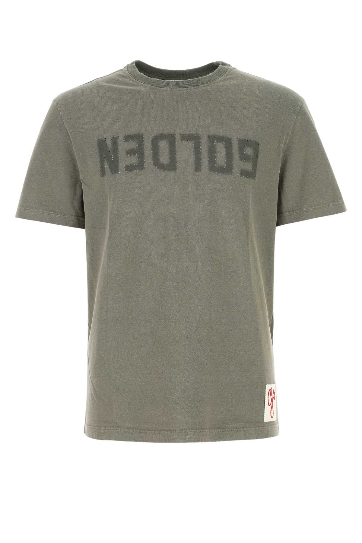 Golden Goose Deluxe Brand Logo-Embroidered Cotton T-Shirt — Gray by Golden Goose Deluxe Brand