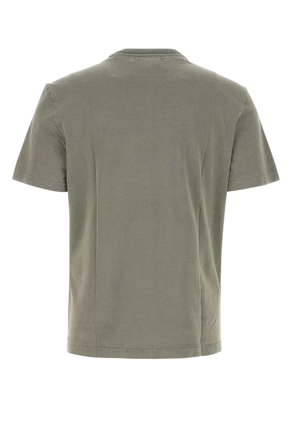 Golden Goose Deluxe Brand Logo-Embroidered Cotton T-Shirt — Gray, view 2