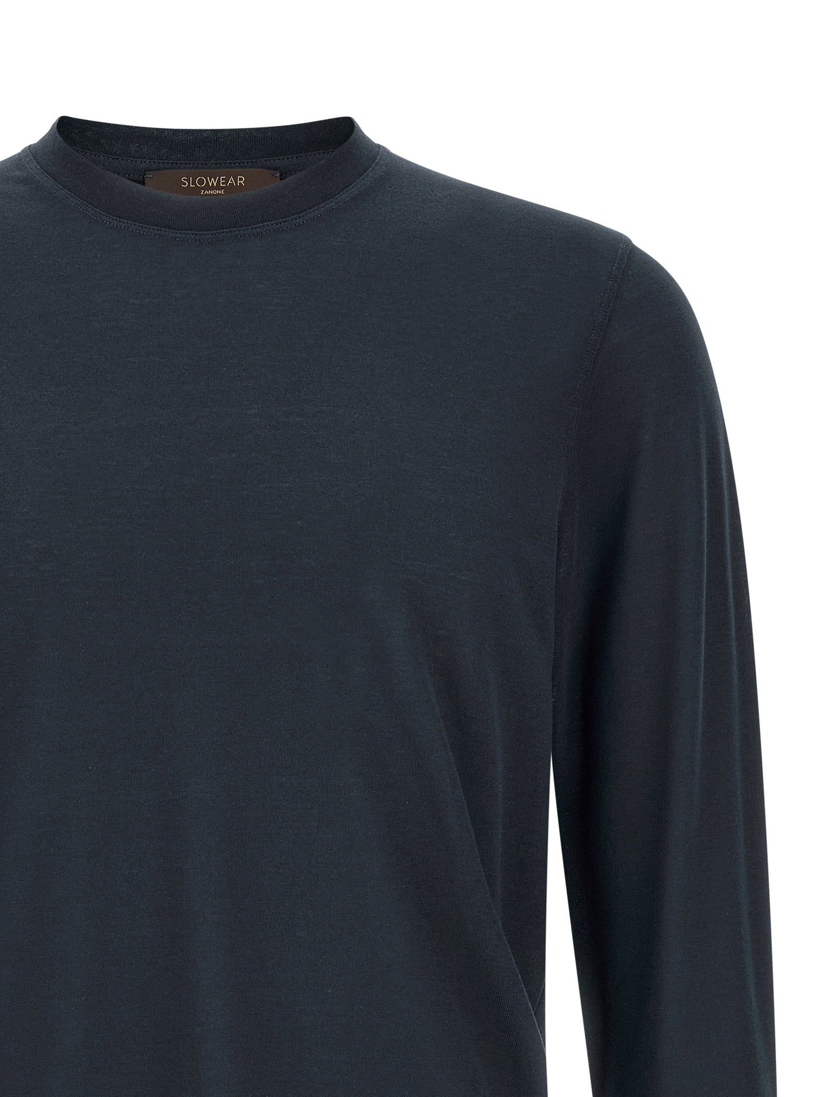 Zanone Ice Cotton Crew Neck T-shirt — Navy - 50 IT, view 3