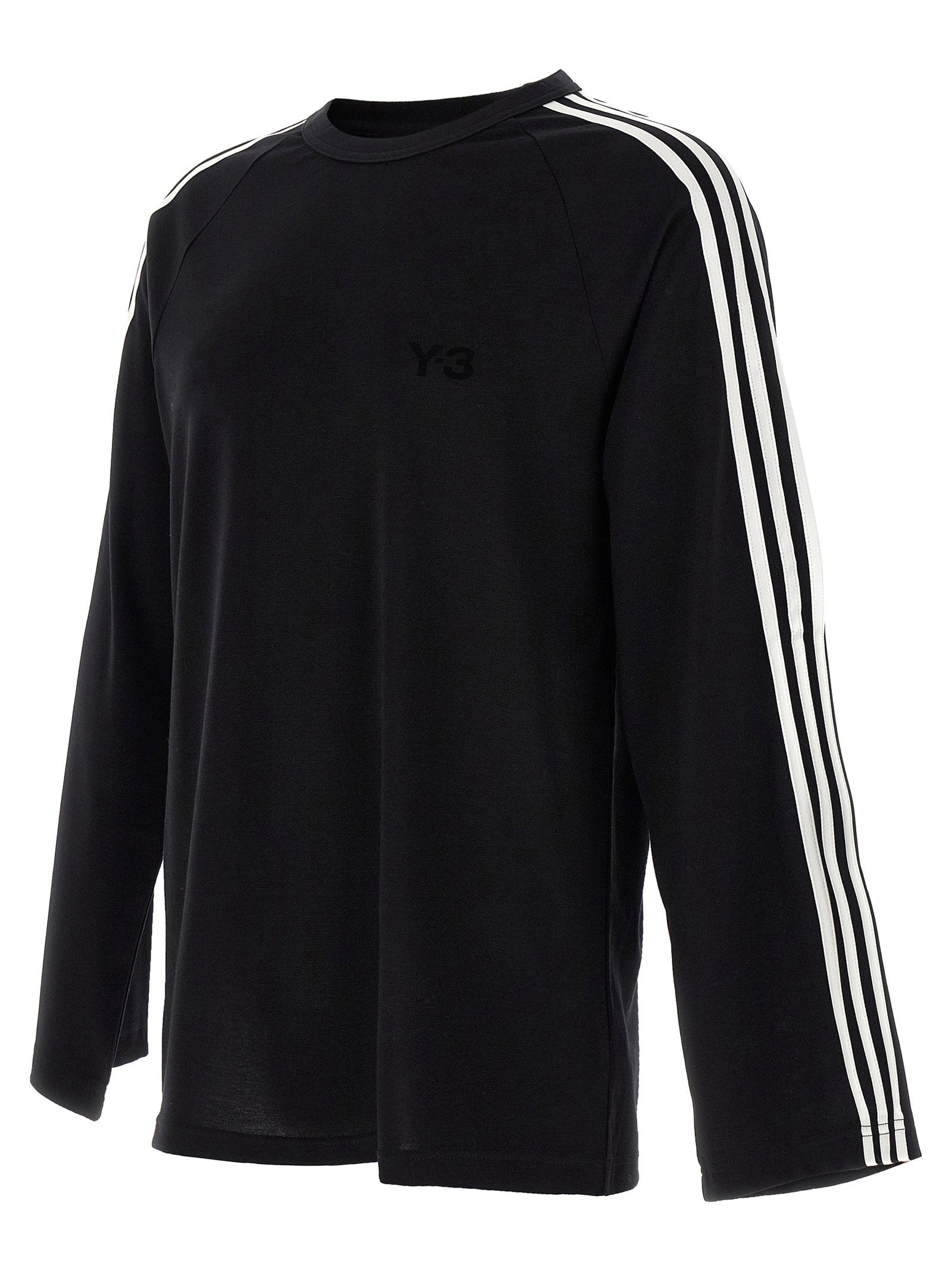 Y-3 3-Stripe Contrast Long Sleeve T-shirt — Black, view 3