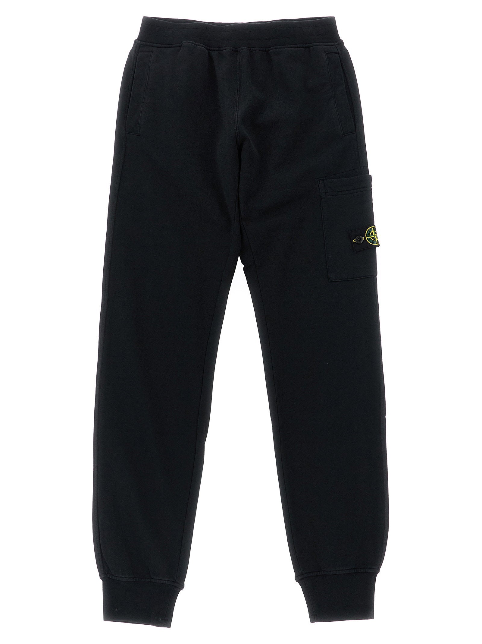 Stone Island Junior Logo-Badge Cargo Joggers — Black by Stone Island Junior