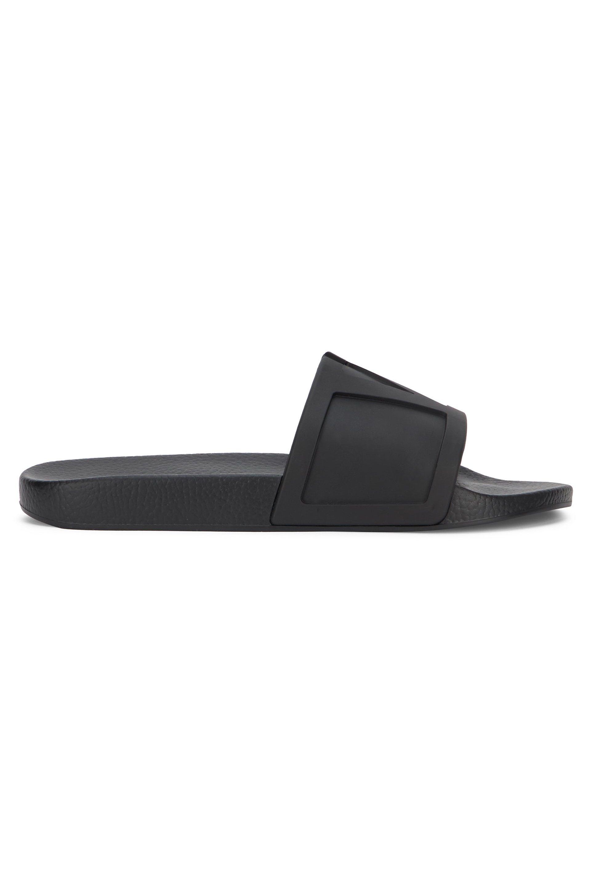 Valentino Garavani Rubber Logo Slides — Black by Valentino Garavani