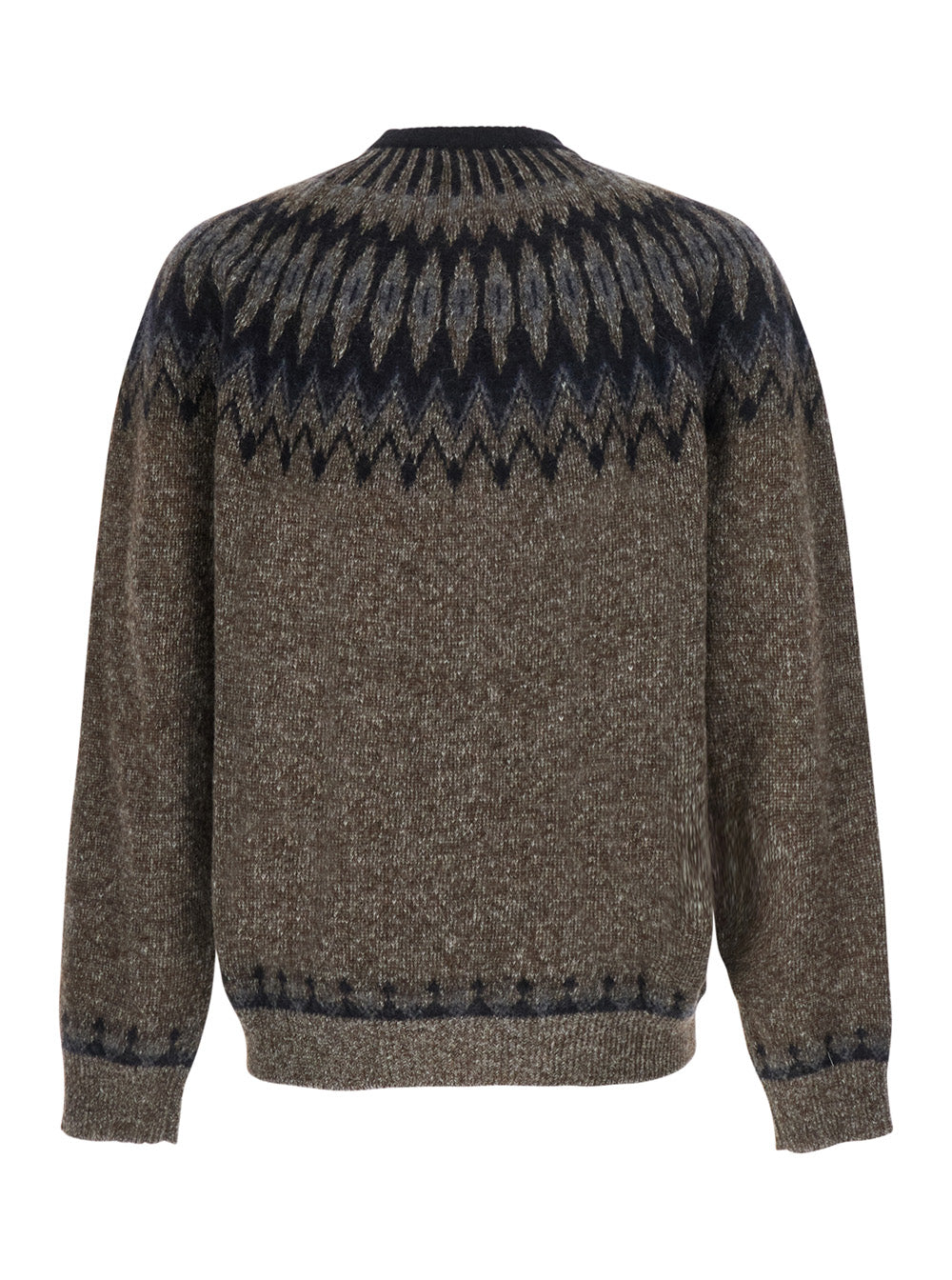 Roberto Collina Norwegian Jacquard Sweater — Brown, view 2