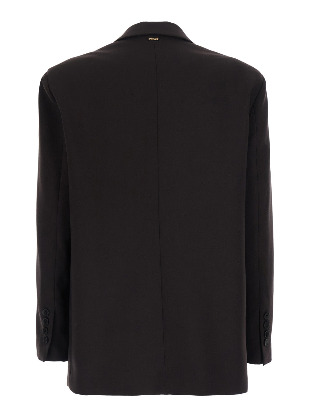 Twinset Double-Breasted Notched Lapel Blazer — Black, view 2