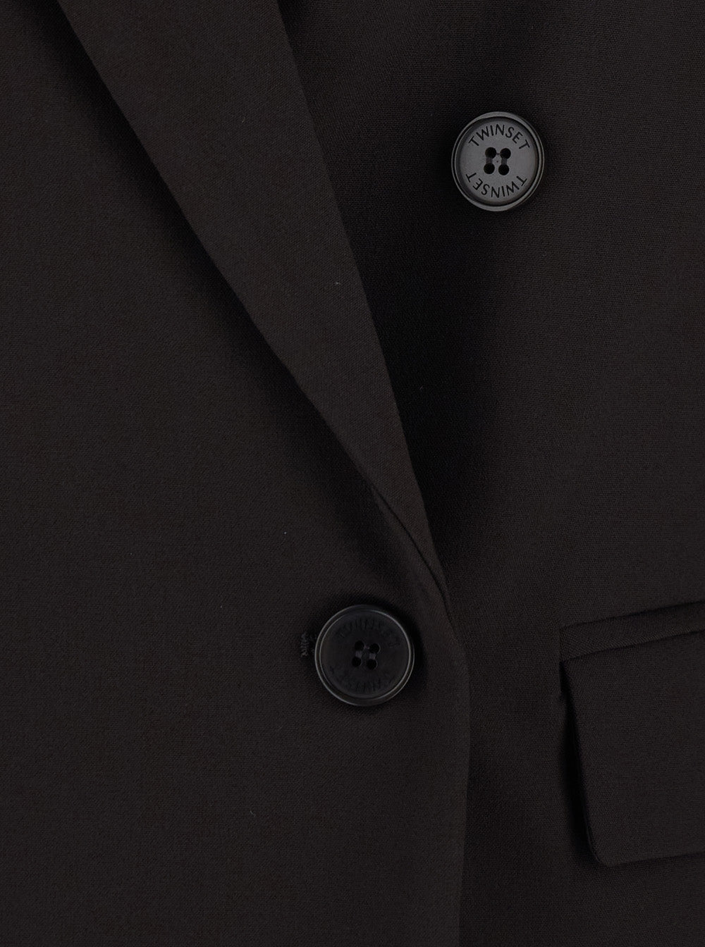 Twinset Double-Breasted Notched Lapel Blazer — Black, view 3