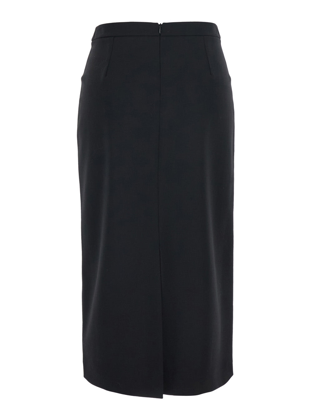 Jucca Wool-Blend Tech Fabric Skirt — Black, view 2