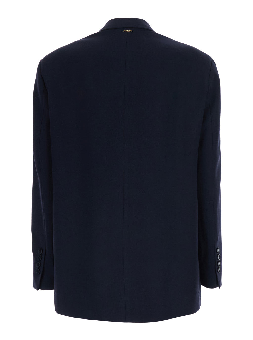 Twinset Double-Breasted Technical Fabric Blazer — Navy, view 2