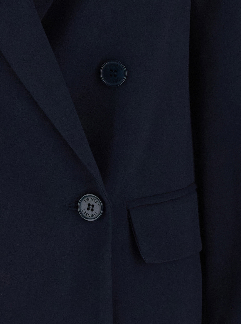 Twinset Double-Breasted Technical Fabric Blazer — Navy, view 3