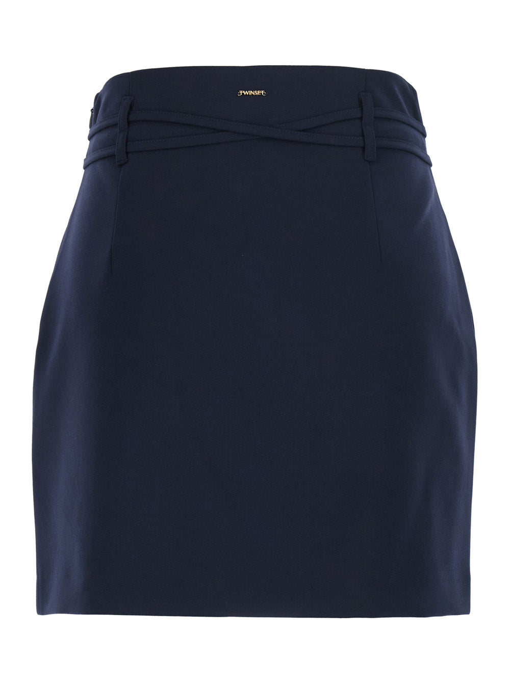 Twinset Tech Fabric Skirt — Navy, view 2