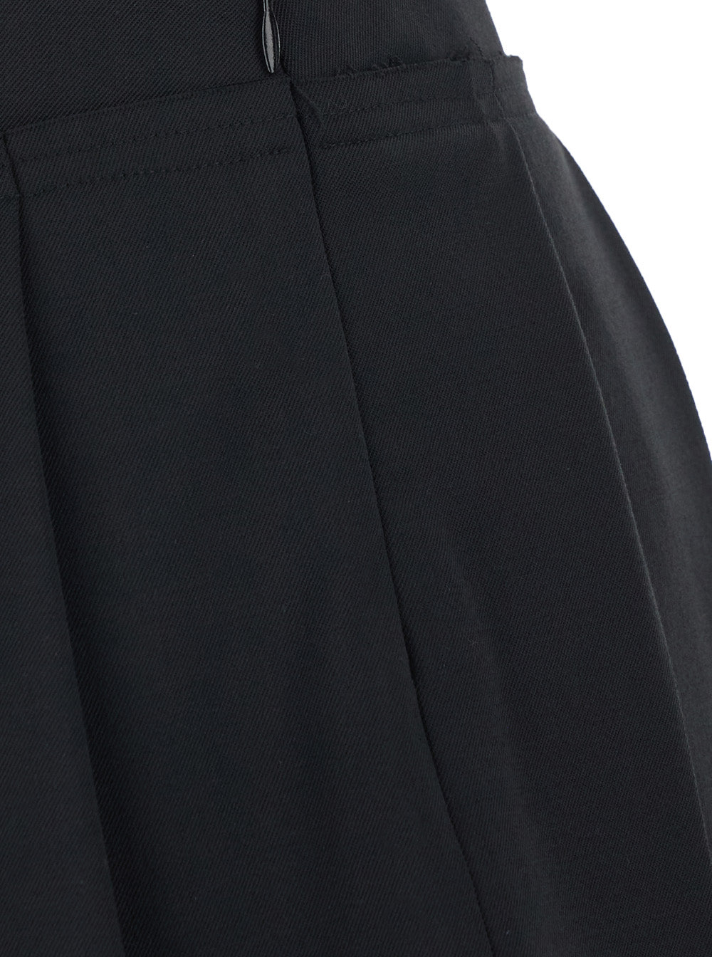 Jucca Pleated Lace-Hem Skirt — Black, view 3