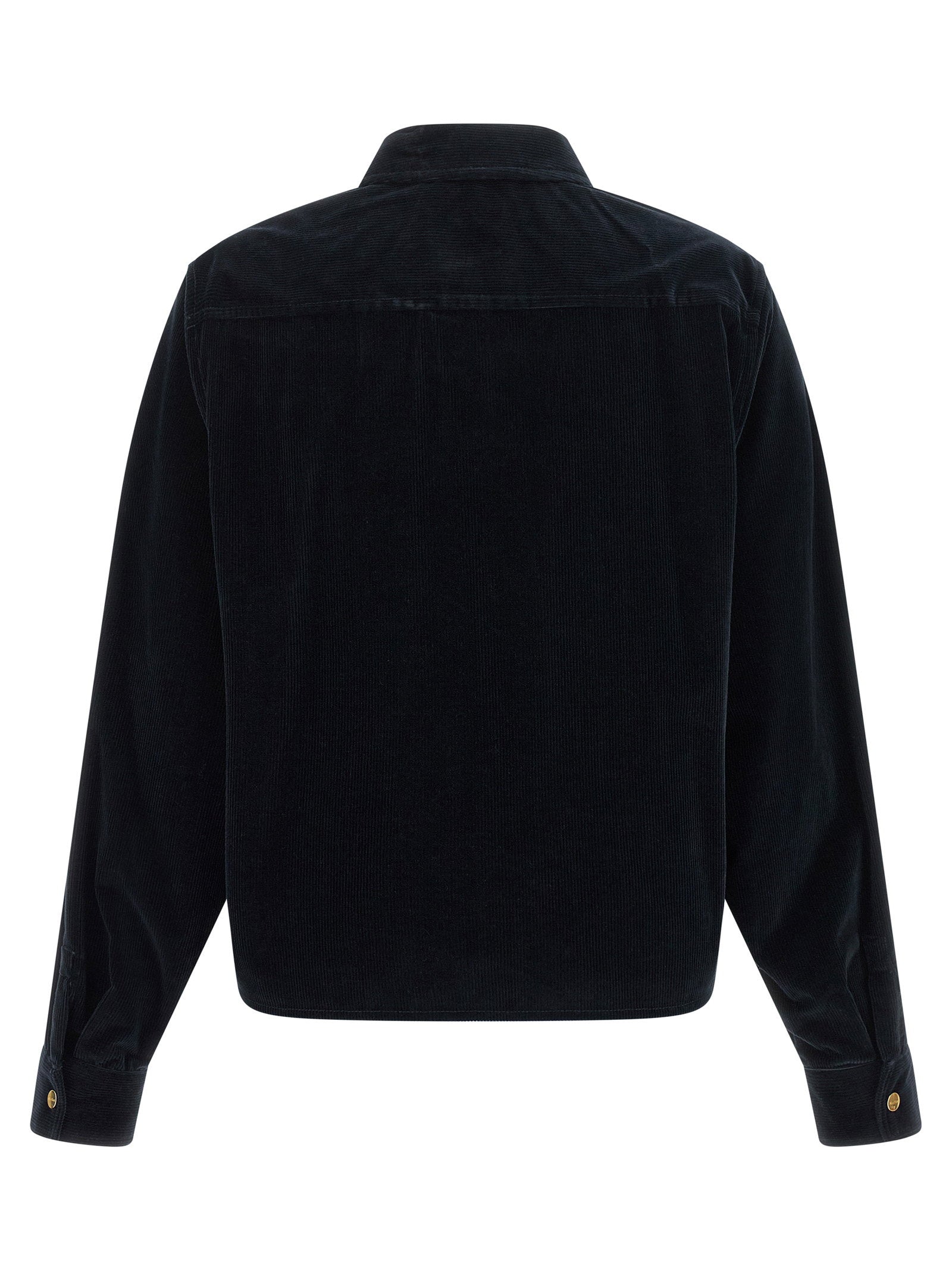 Max Mara Studio Corduroy Utility-Inspired Overshirt — Black, view 2