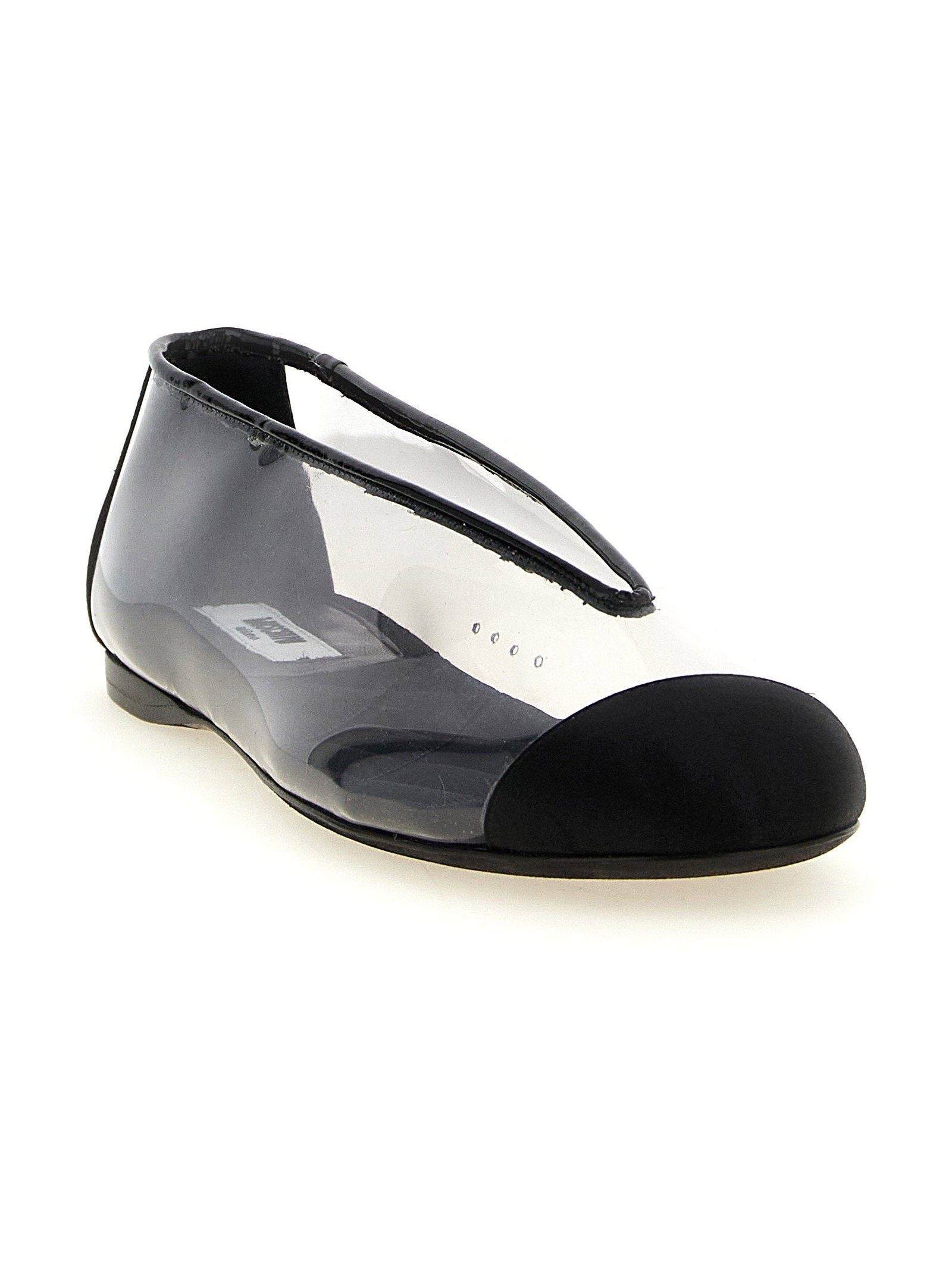 Moschino PVC with Satin Details Ballet Flat — Black, view 2