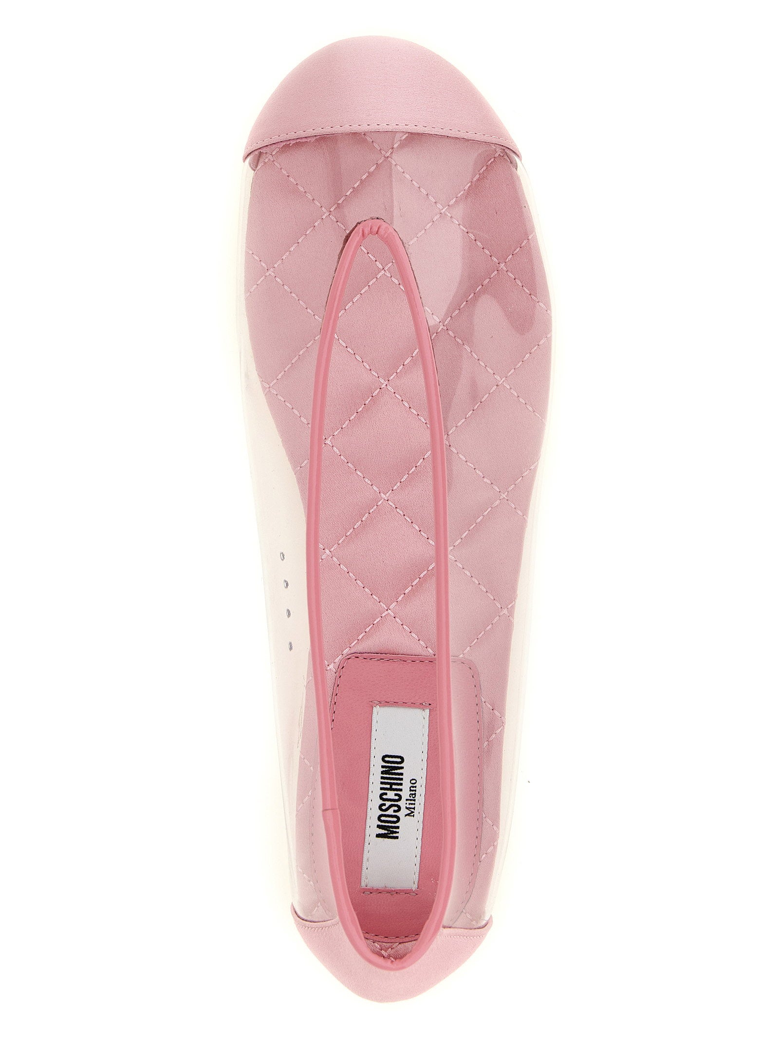 Moschino PVC and Satin Ballet Flat — Pink, view 4